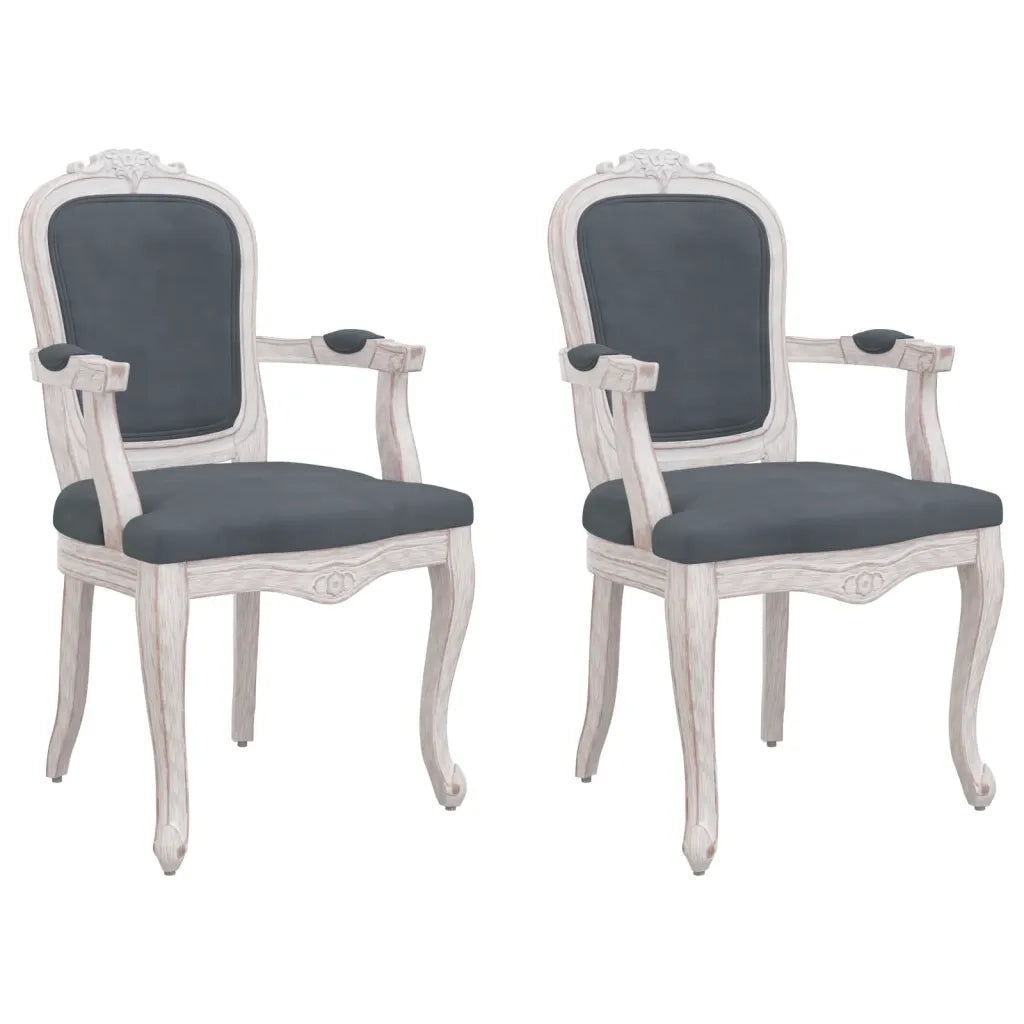 Sedie da Pranzo 2 pz Grigio Scuro 62x59,5x100,5 cm Velluto 344468