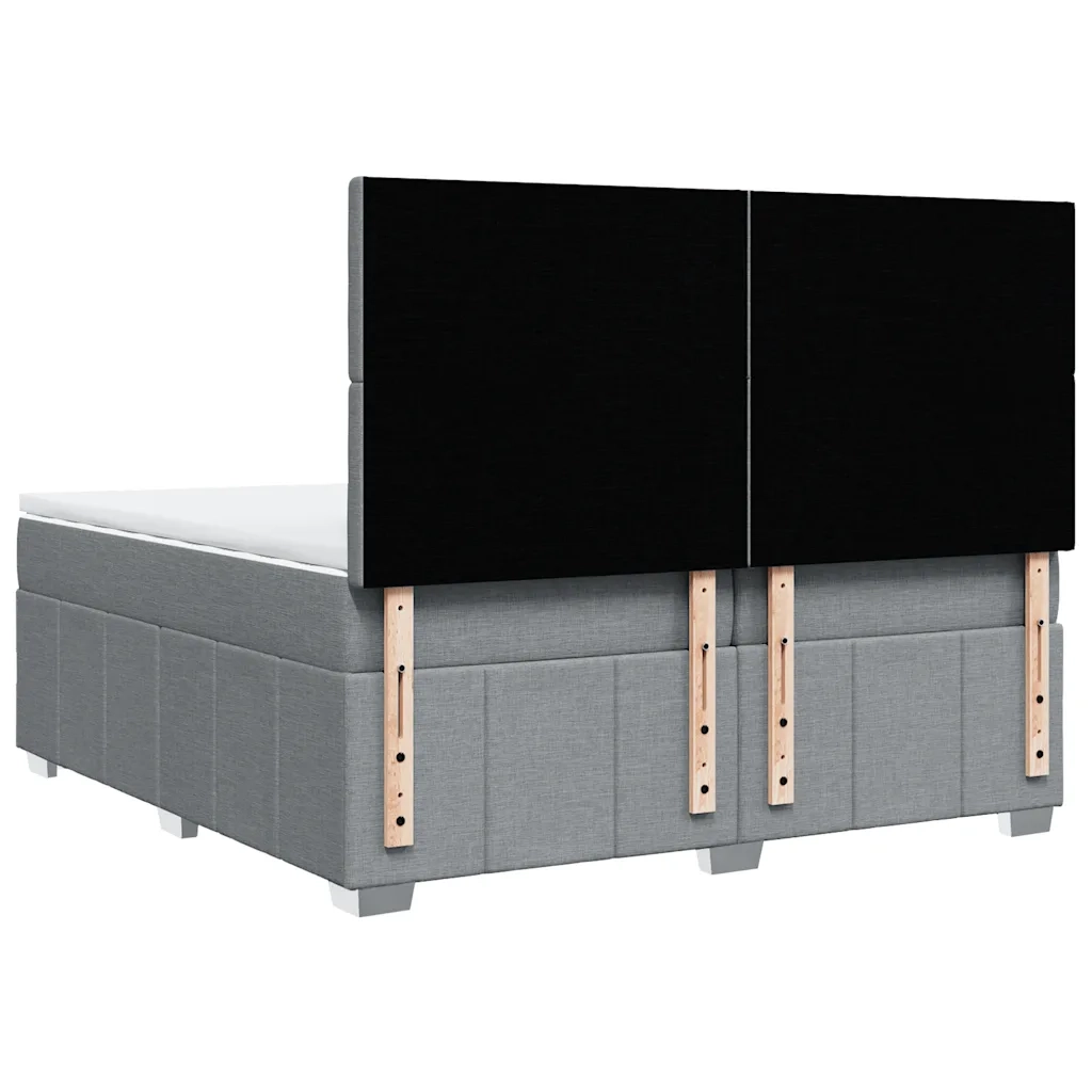 Giroletto a Molle con Materasso Grigio Chiaro 200x200cm Tessuto 3294089