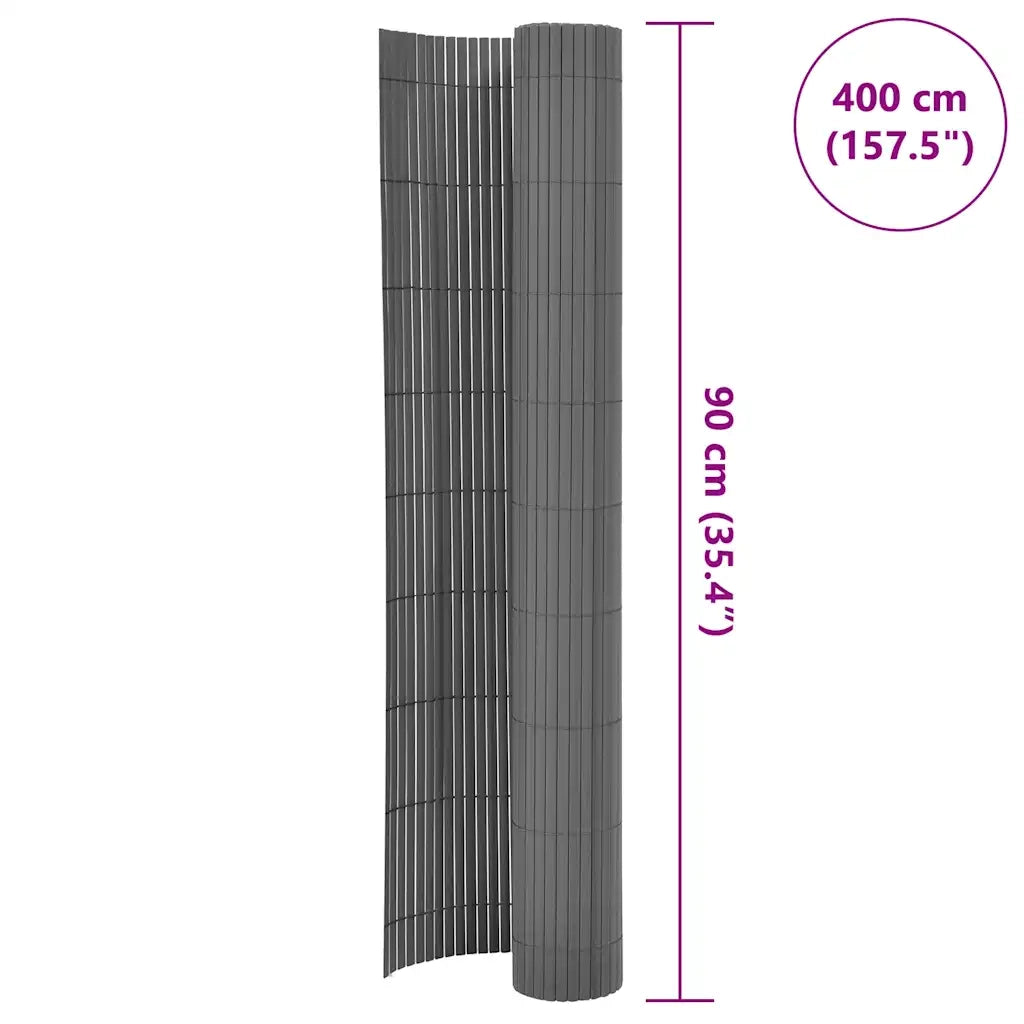 Recinzione da Giardino a Doppio Lato 90x400 cm Grigia 317150