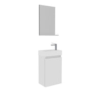 Set mobile lavabo con specchio (2 pezzi) "Conza 45" - 45 x 26 x 75 cm - Bianco