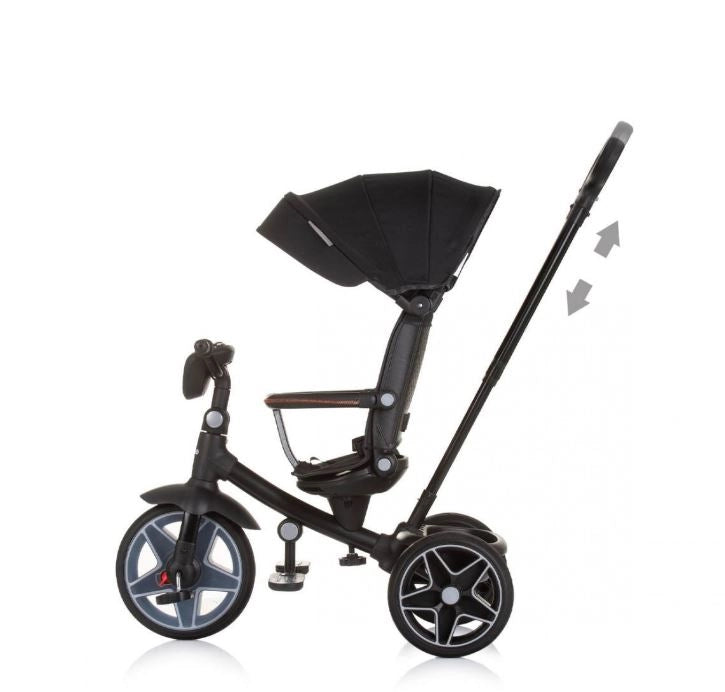 Triciclo bambini dai 9 mesi fino a 25 kg, Passeggino con maniglione regolabile, Bici, Sedile girevole Fronte Mamma e Str