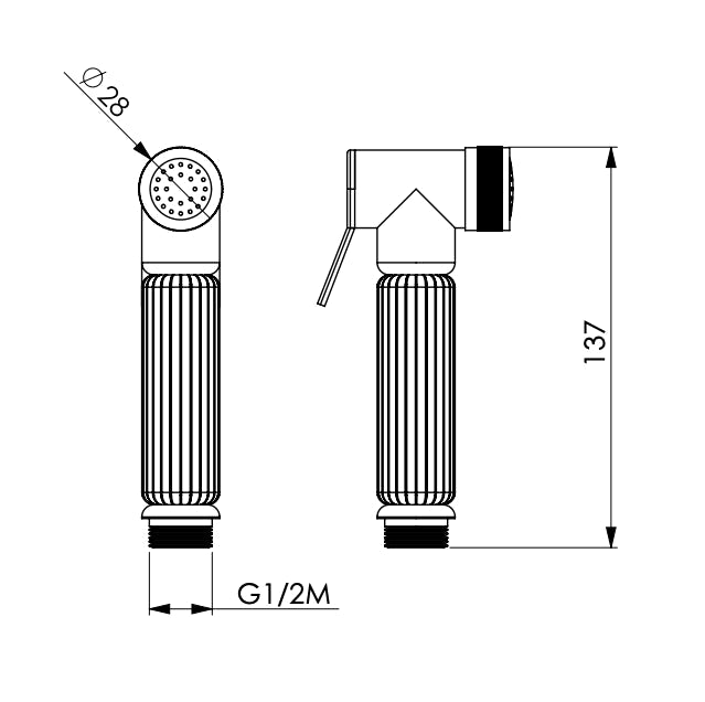 Idroscopino doccetta per wc vintage in ottone
