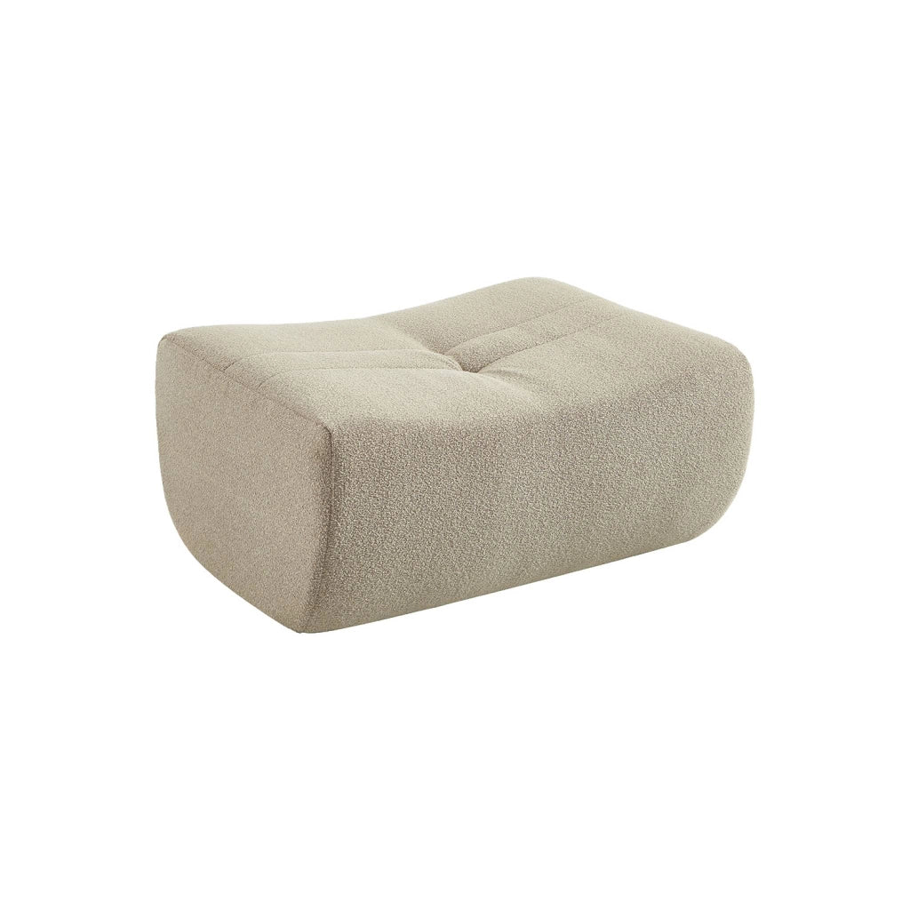 Poltrona bouclé testurizzata con poggiapiedi, 1 posto, beige