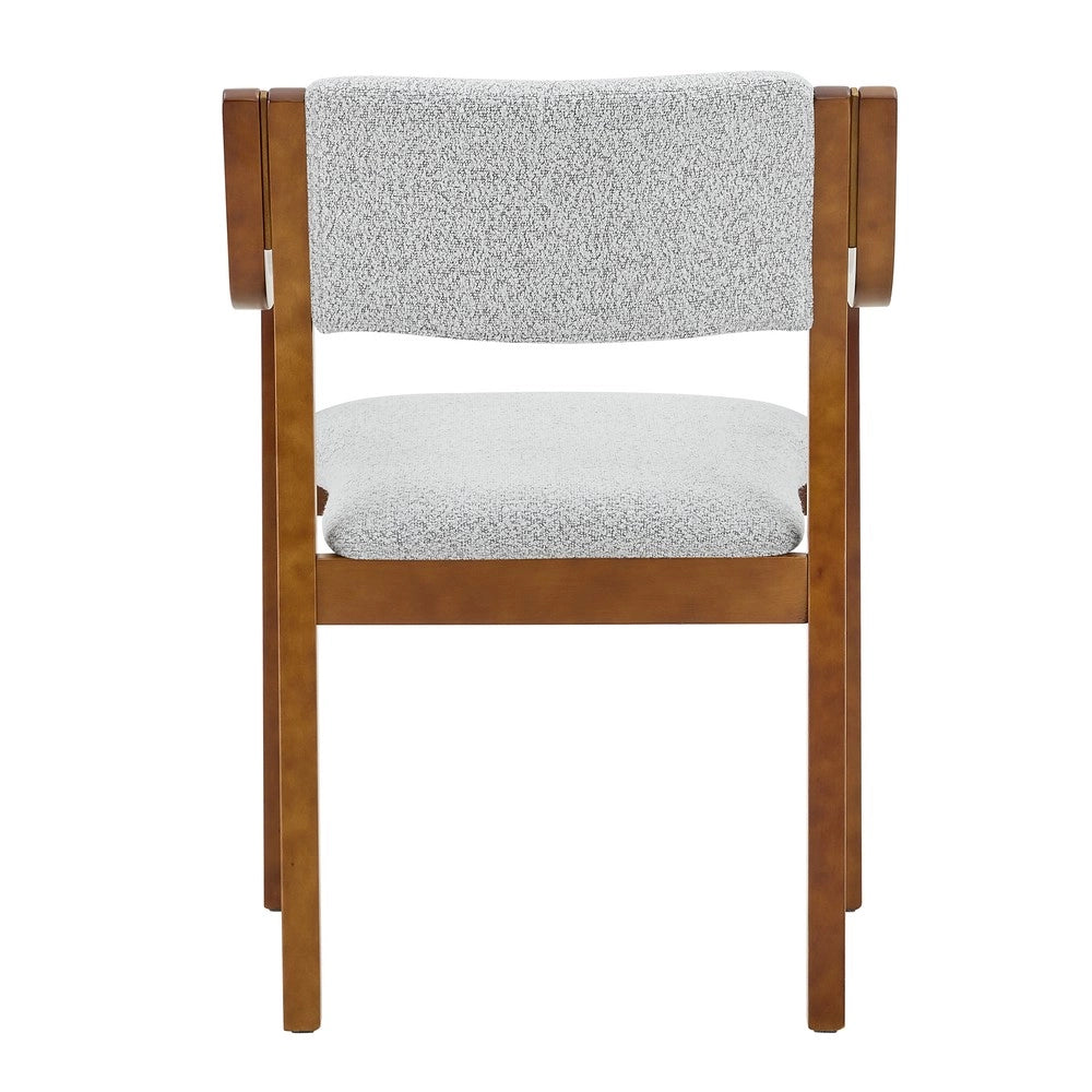 Set 2 Sedie da Pranzo con Braccioli ¨C MINIMAL ¨C Tessuto Teddy, Legno, Stile Scandinavo