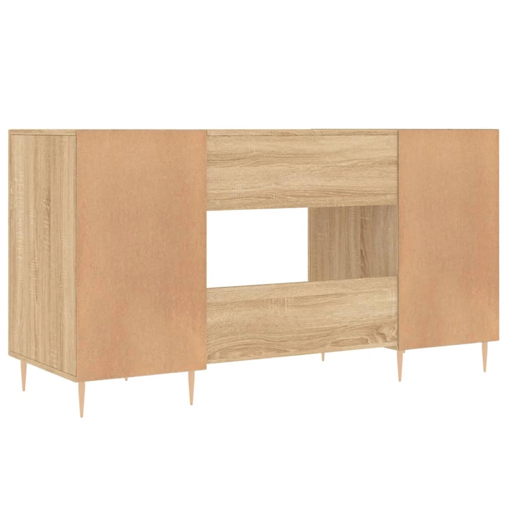 Scrivania tavolo postazione di lavoro mobile per computer studio rovere Sonoma 140 x 50 x 75 cm legno ingegnerizzato marrone 02_0023652