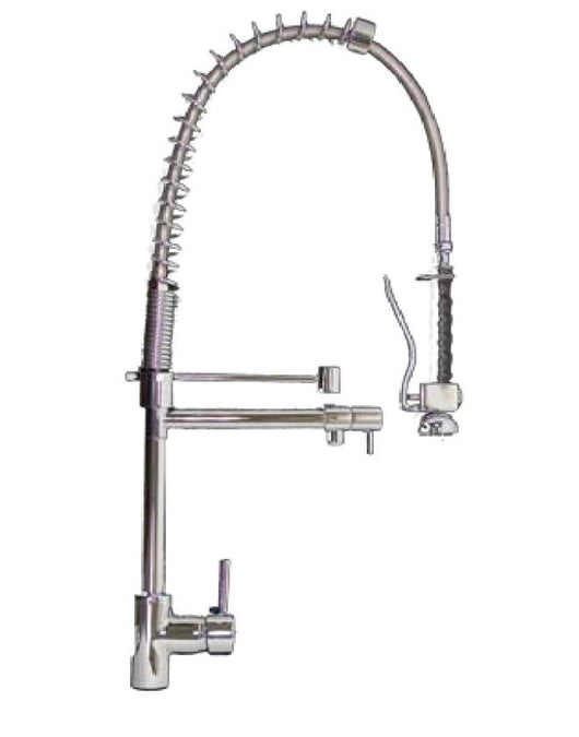 Rubinetto Cucina Miscelatore Monocomando Lavello con Molla Girevole in Ottone Grand Chef Cromato