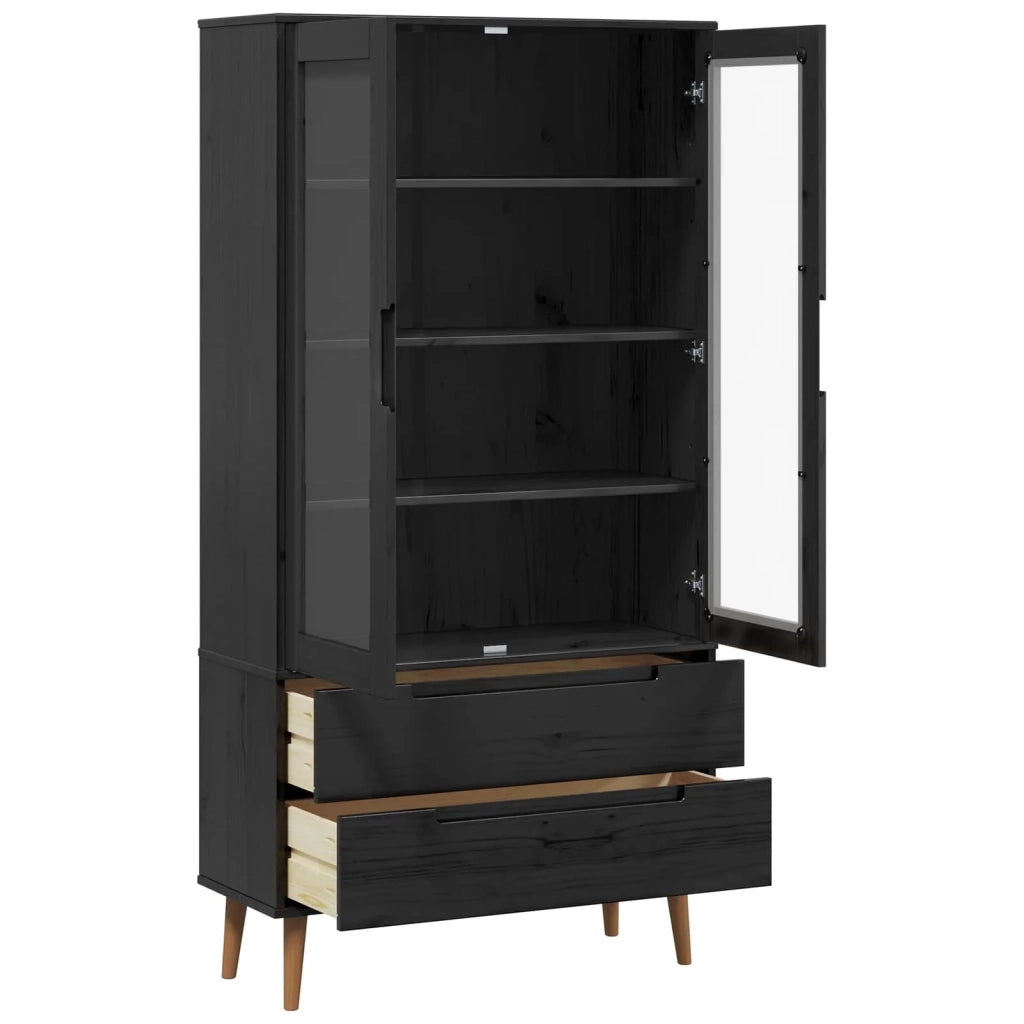 Armadio in Vetro Nero 90 x 35 x 175 cm