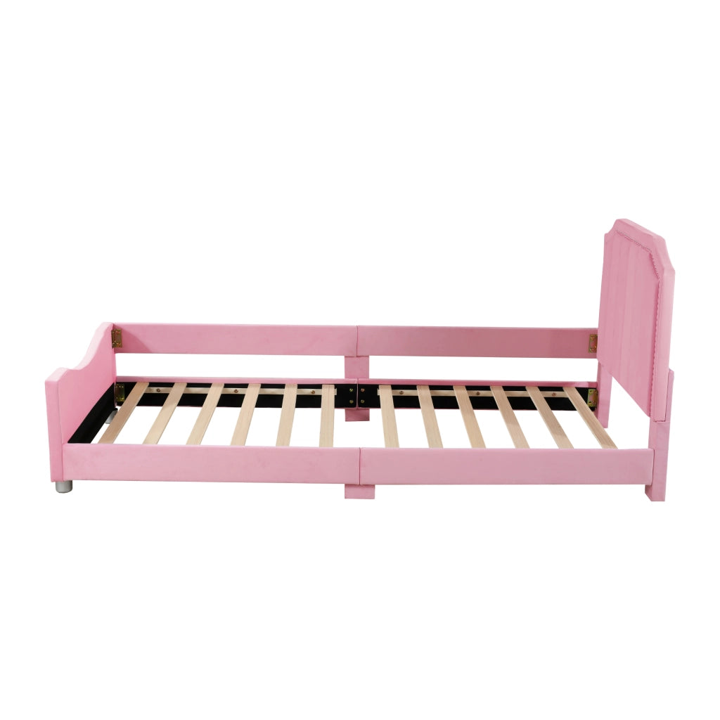 Letto per bambini con schienale in legno massello 90x200 cm