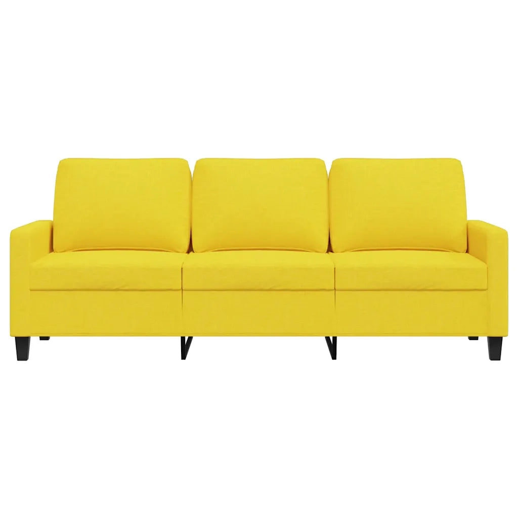 Divano a 3 Posti Giallo Chiaro 180 cm in Tessuto 359176