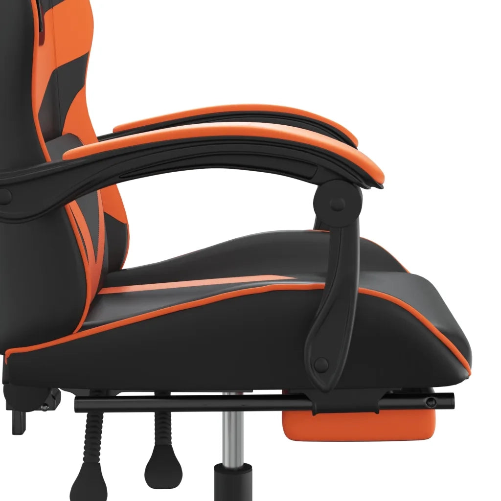 Sedia da Gaming con Poggiapiedi Nero e Arancione in Similpelle cod mxl 67391