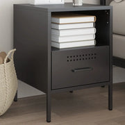 Comodino Nero 36x39x50,5 cm in Acciaio 843054
