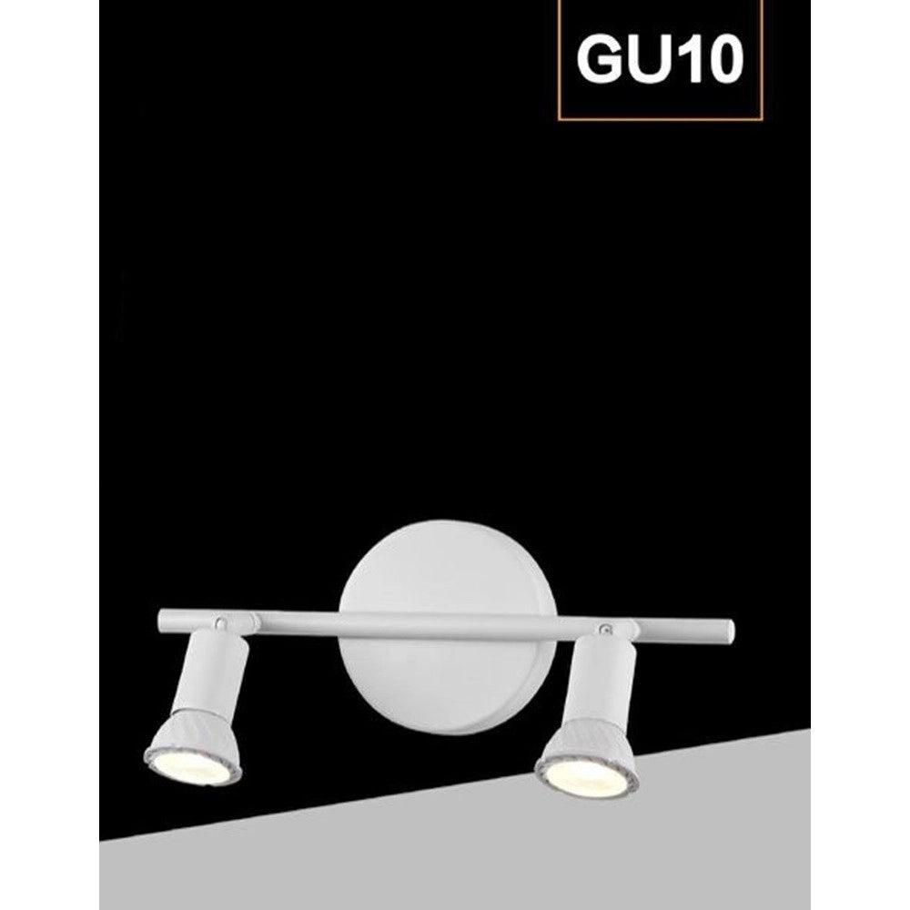 Trade Shop - Faretto Spot Led Orientabile Da Soffitto C72-b2 2xgu10 Max.10w Ip20 Bianco Design Moderno -