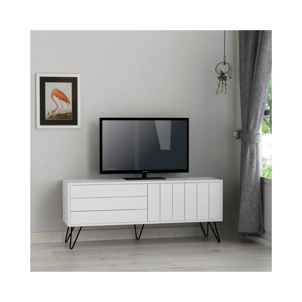 Mobile porta Tv con due ante a ribalta Piccadilly 139x36x57 colore bianco