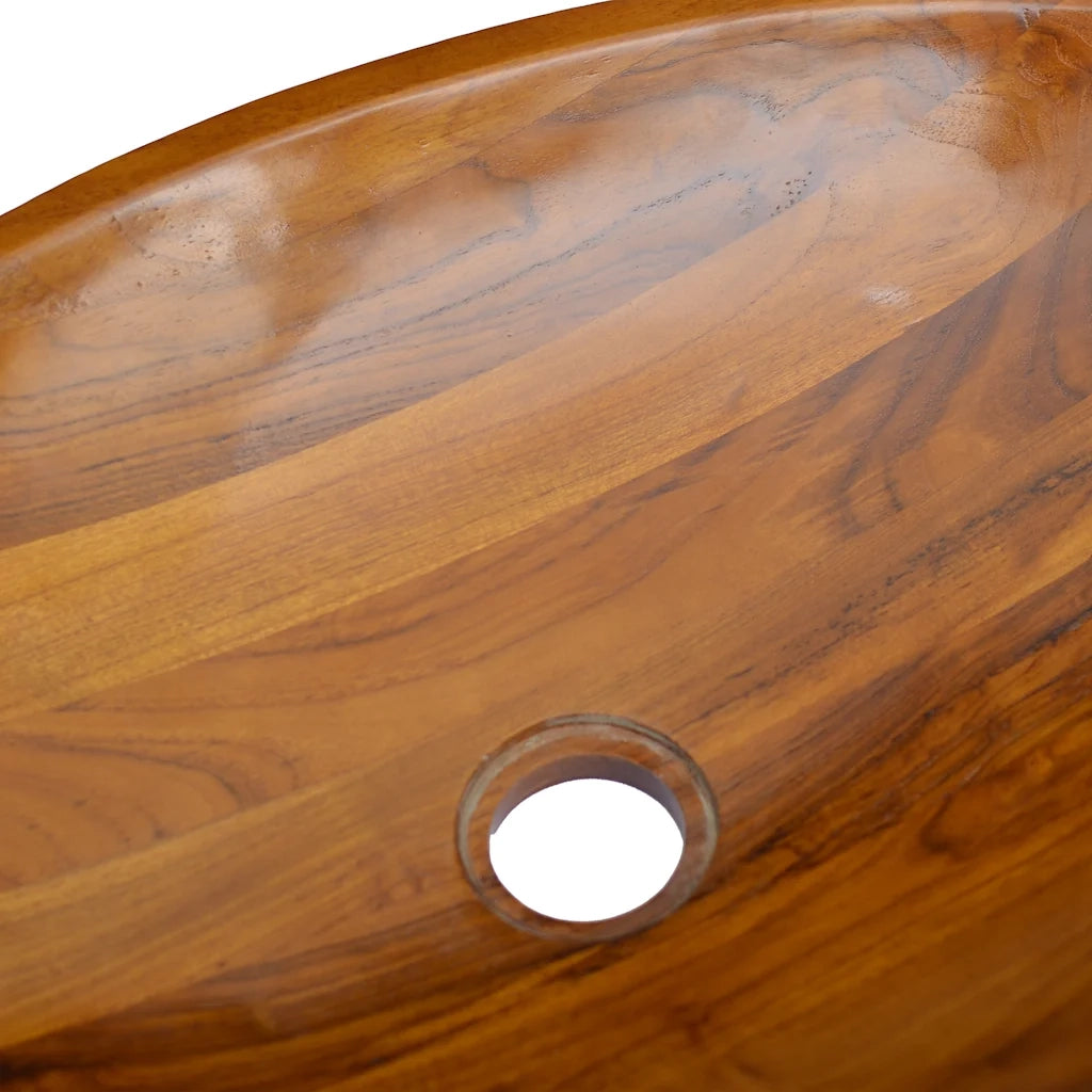 Lavabo in Legno Massello di Teak 60x40x10 cm CFW8095537