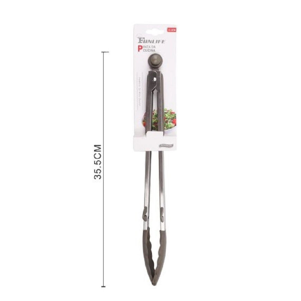 Trade Shop - Pinza Per Barbecue Alimenti Richiudibile Sistema Di Blocaggio In Silicone 50598 -