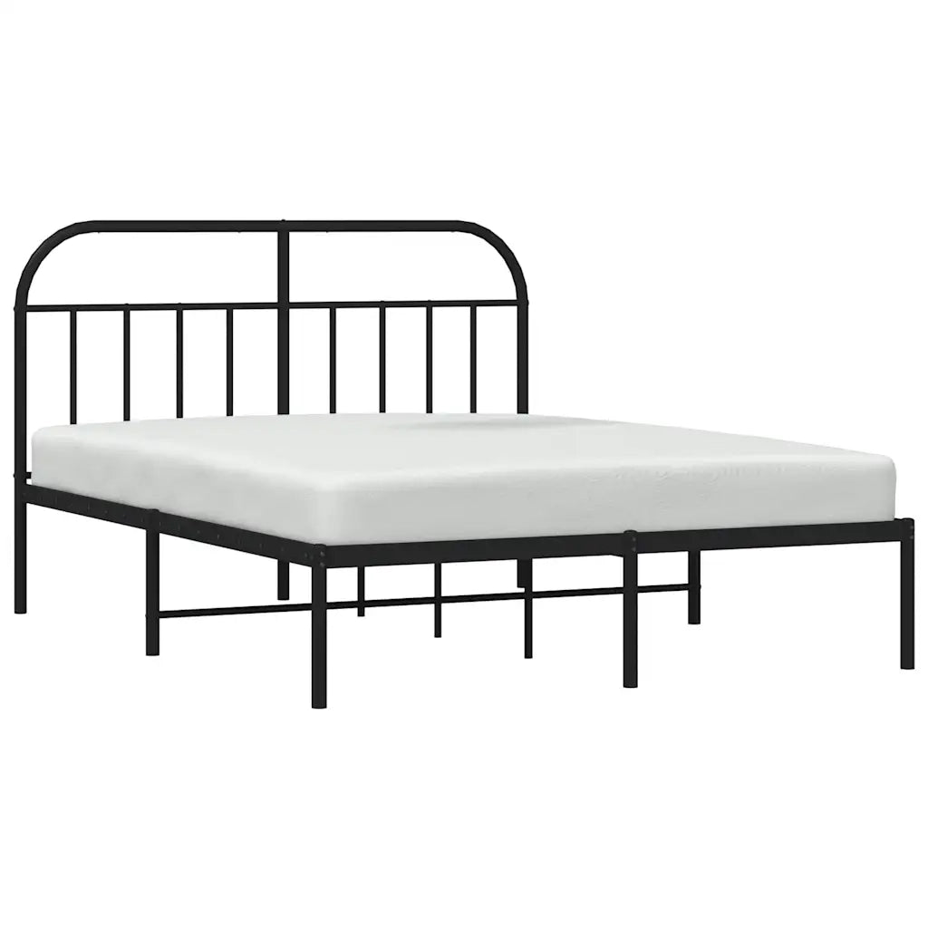 Giroletto con Testiera in Metallo Nero 150x200 cm 353637