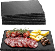 Piattaforma da servizio in pietra naturale - 30 x 20 cm - Piatto di servizio con strato protettivo antiscrificio - Da usare come piatto di formaggio, piatto di carne o piatto di tapas - Set di 8