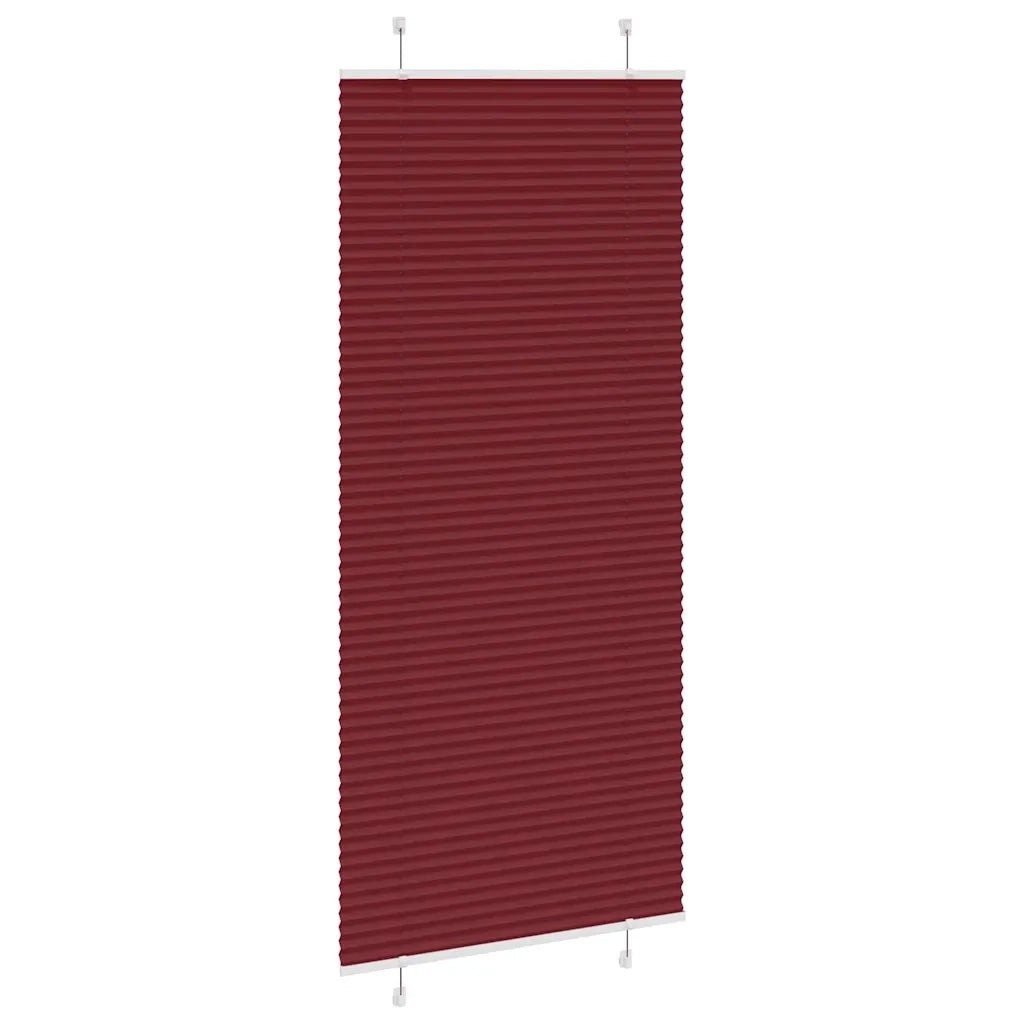 Tenda Plissettata Rosso Bordeaux 90x200 cm Larghezza Tessuto