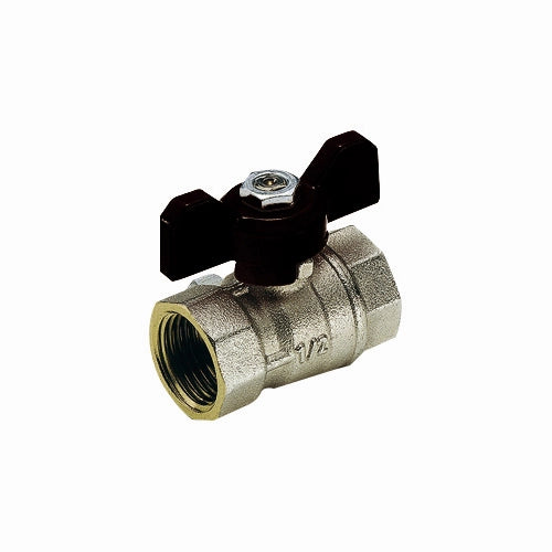 VALVOLA A SFERA FF MISTRAL A PASSAGGIO STANDARD CON FARFALLA- 1/2  DN 14   PN 40- TIEMM- pezzi 1