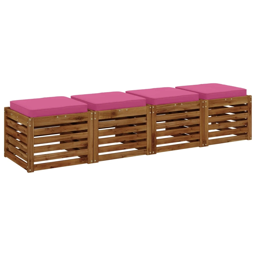 Cuscini per Sedia in 4 Pezzi VUGHT 4 pcs 100% Poliestere Rosa 946262