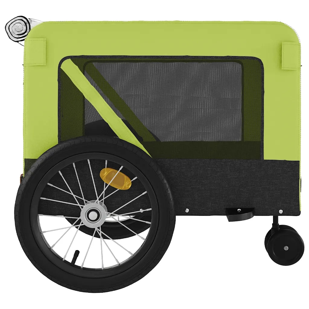Rimorchio da Bici per Animali Verde e Nero Oxford e Ferro CFW9510666