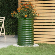 Vaso da Giardino Acciaio Zincato 40x40x68 cm Verde 318848