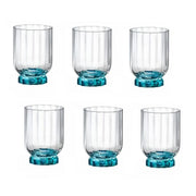 Set 6 Bicchieri da Tavola Florian Rocks Lucent Blue 30 cl Rocco Bormioli