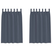Tende Oscuranti | Tende Blackout con Anelli 2 pz Antracite 175 x 140 cm