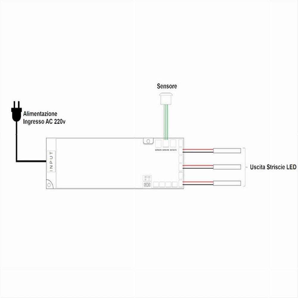 Trade Shop - Alimentatore Trasformatore Slim Da 230v A 12v 36 W Strip Led Sensori Luci Qs-36w -