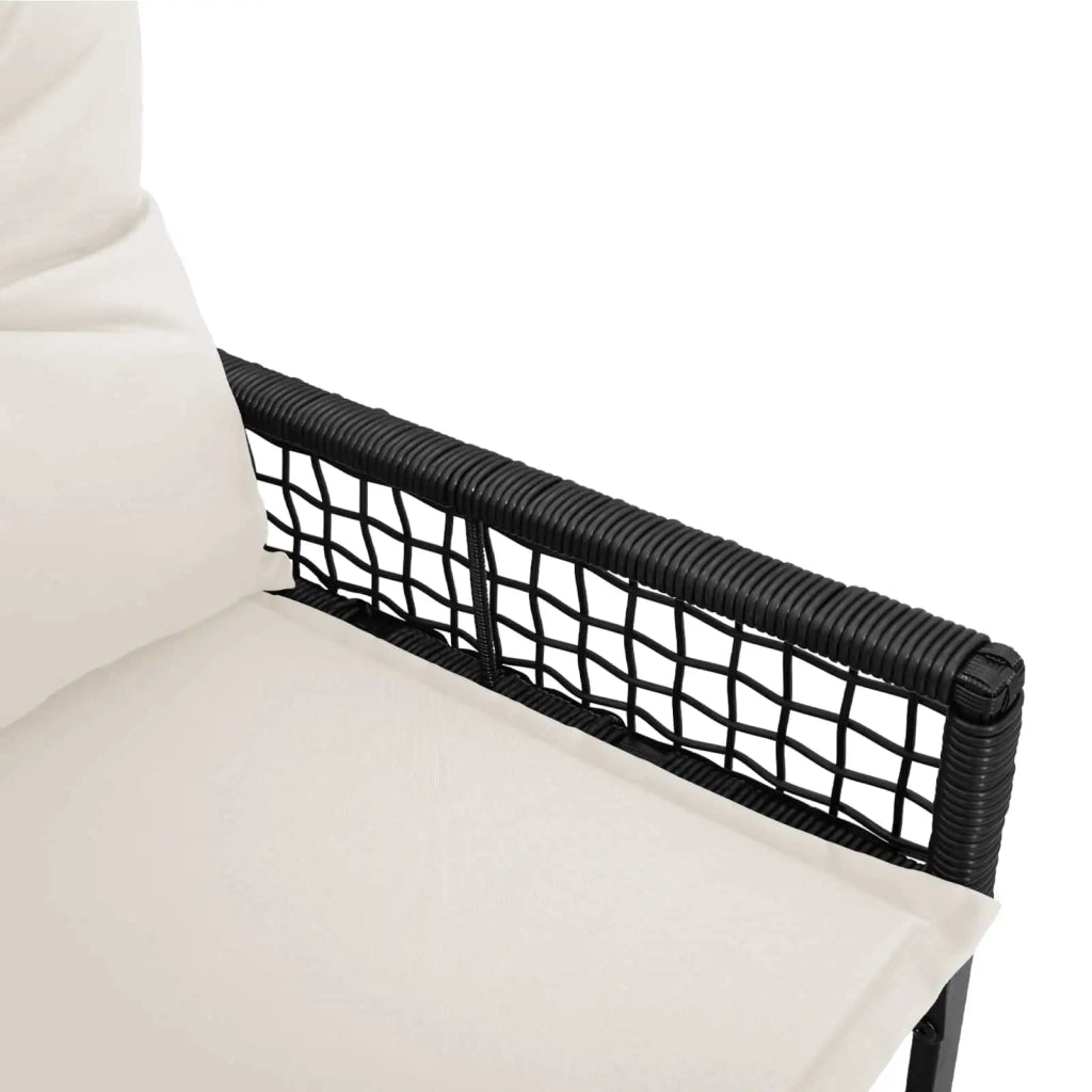 Panchina da esterno Nero e Bianco Crema 118 x 55 x 82 cm