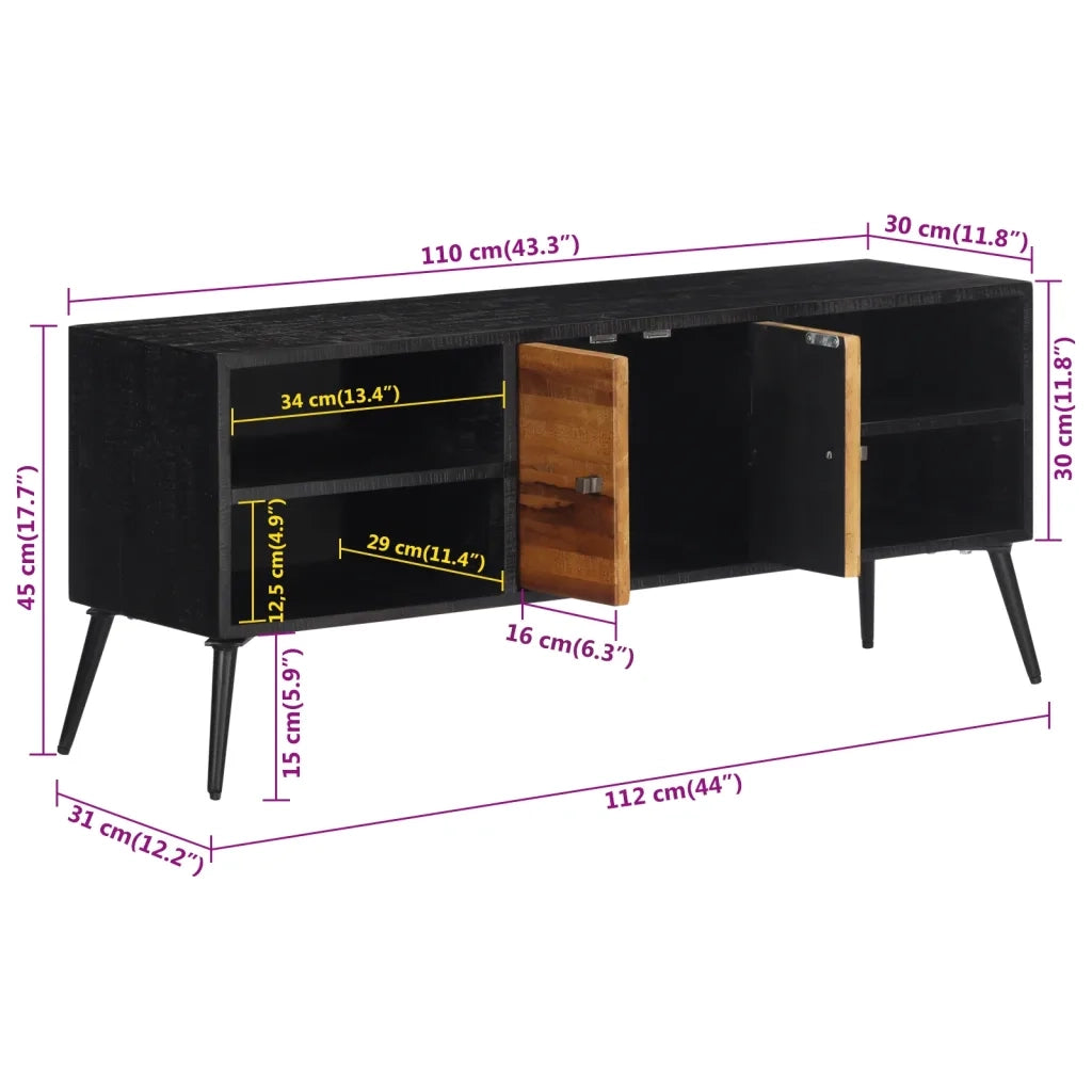 Mobile TV | Armadietto TV | Mobile Porta TV 112x31x45 cm in Teak Massello di Recupero
