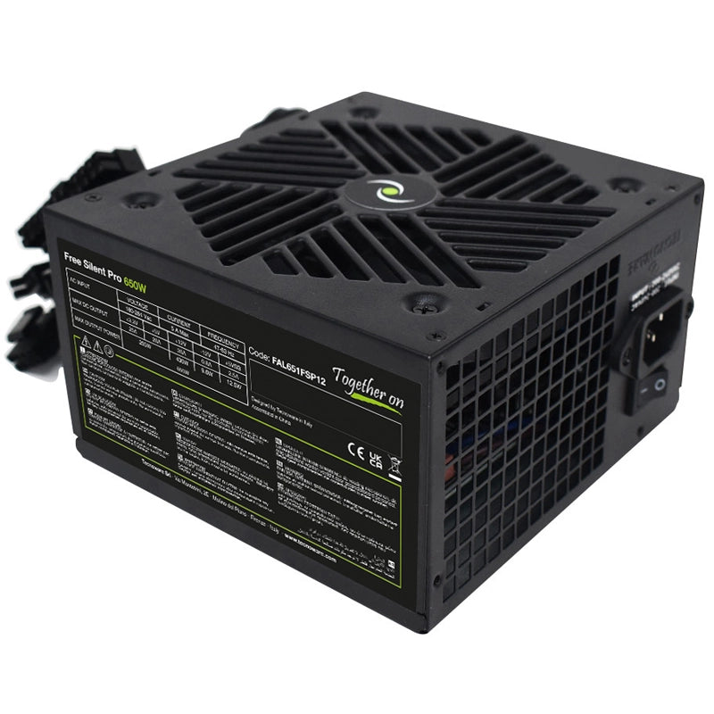 TECNOWARE PSU FREE SILENT PRO 650 (FAL651FSP12) -  ALIMENTATORE 650W CON VENTOLA SILENZIOSA 12 CM