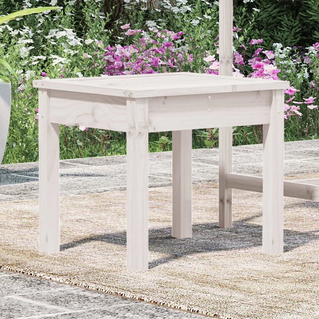 Panca da Giardino-Sgabello-Panca da esterno Bianca 50x44x45 cm Legno Massello di Pino