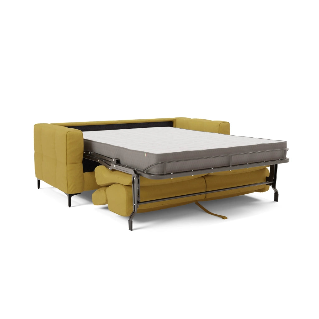 Gardenia Divano letto materasso alto 18 cm con poggiatesta reclinabili e rivestimento impermeabile T02 198 cm (mat. 140x197) giallo