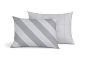 Coppia Federe Cuscino Letto Double Face 100% Cotone Disegno Elite GI - Federe - Grigio