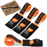 Cinture di allaccio brevi, 4-Pack cinture di allaccio con chiusura a gomito, Lunghezza 40 cm | Larghezza 20 mm | Capacità di carico 200 kg, cintura di allaccio per impianto di copertura, bicicletta, e-bike, kayak