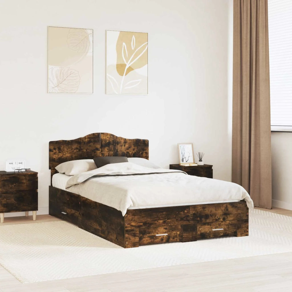 Struttura del letto Rovere fumé 120 x 190 cm Legno multistrato