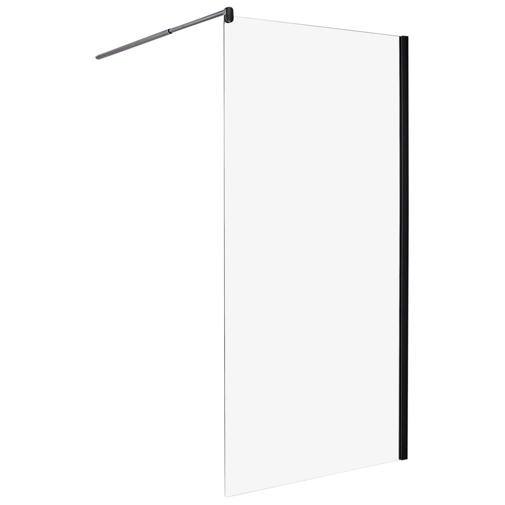 Schermo doccia in vetro temperato Box senza porte per bagno nero 100 x 190 design moderno