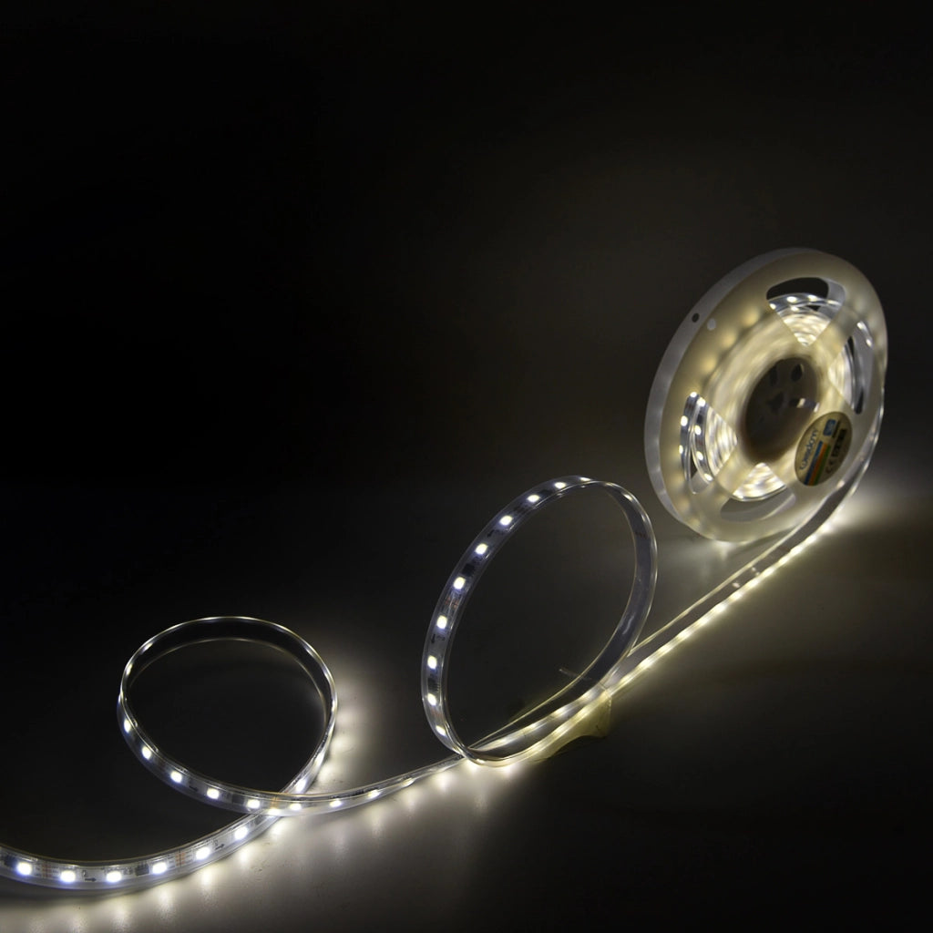 STRISCIA LED IP65 120 LED/M CON LUCE NATURALE 4000K ED EFFETTO PIOGGIA - FLESSIBILE E PROLUNGABILE ALTA LUMINOSITA'