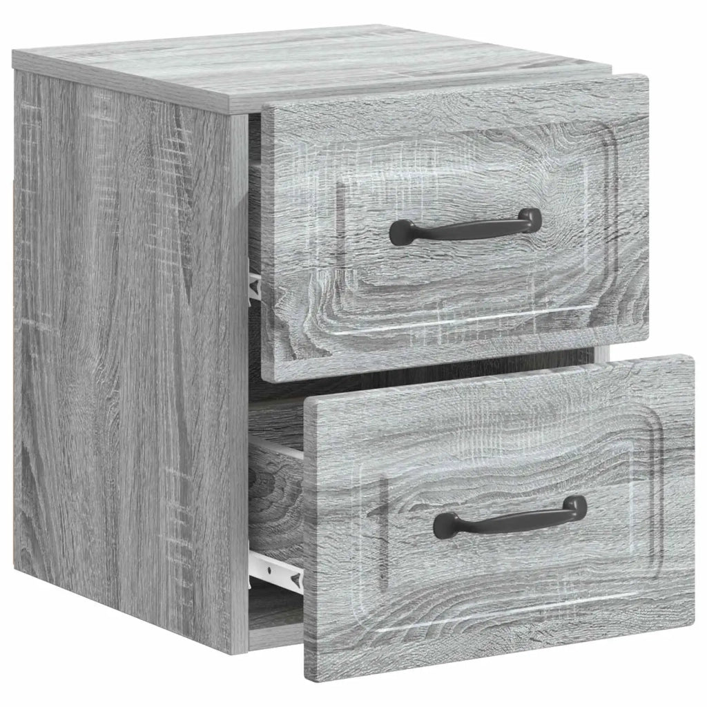 Mobiletto da notte a muro Grigio Sonoma 34,5 x 33 x 40 cm 899327
