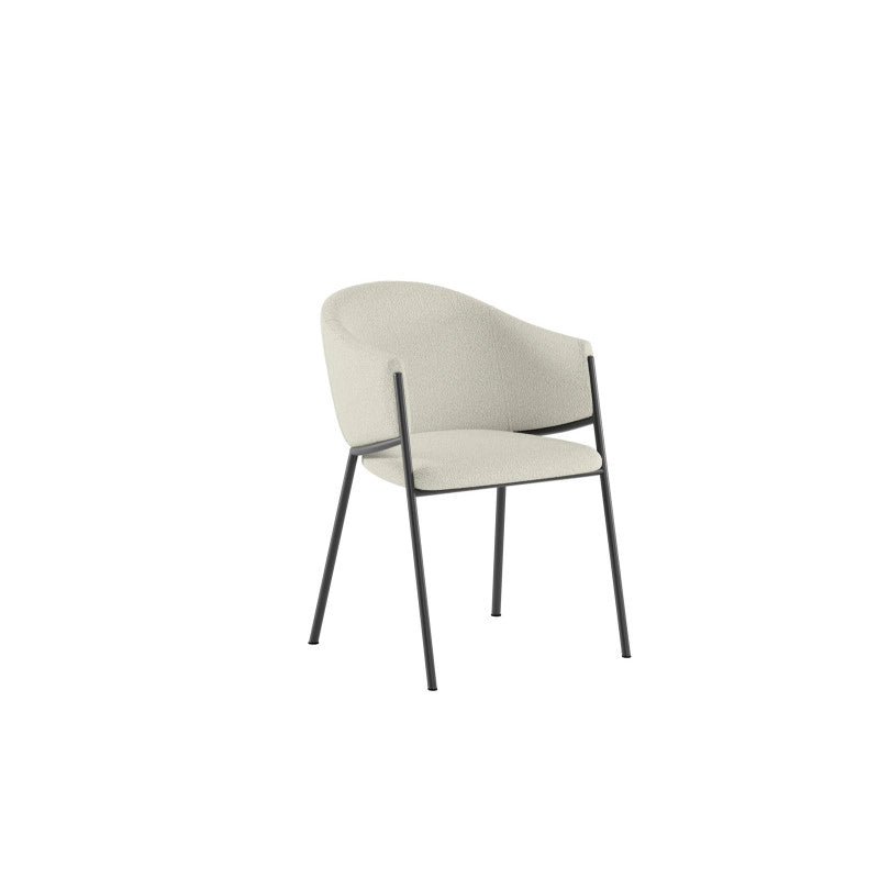 Sedia rivestita in tessuto easy-clean Gambe in metallo verniciato Medea 53cm X 60cm H 78cm Stones