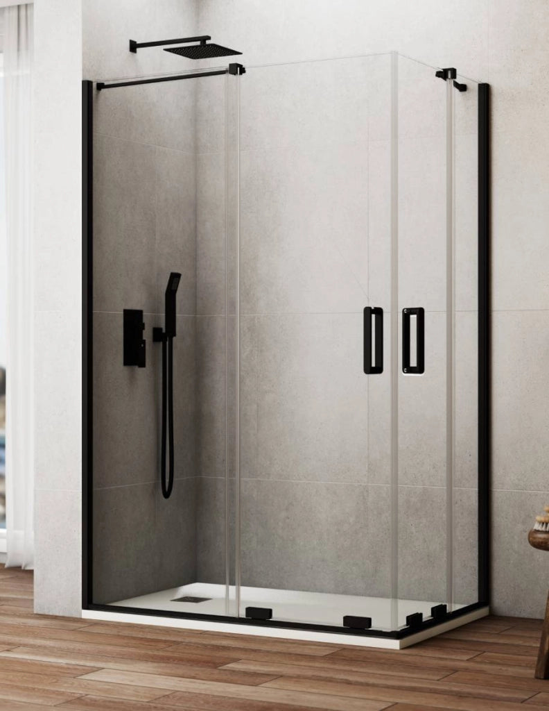Box doccia ingresso angolare 2+2 CIRENE (KENNA) 120x80 cm Nero