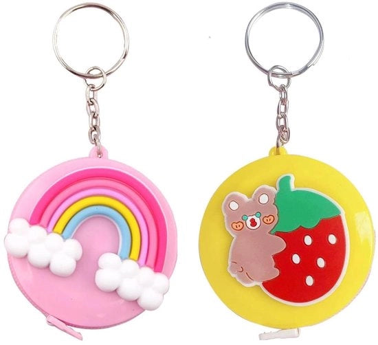 Tastiera metrica retrattile in stile cartoon con chiodo da chiave - 2 pezzi