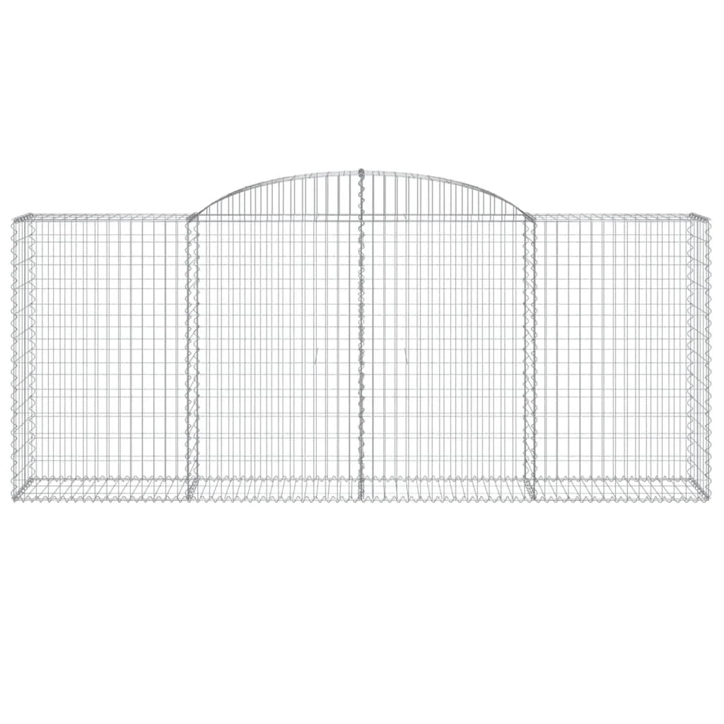 Set di 8 gabbioni ad arco per recinzioni a gabbia e muri di contenimento 300 x 50 x 120/140 cm ferro zincato argento 02_0041195