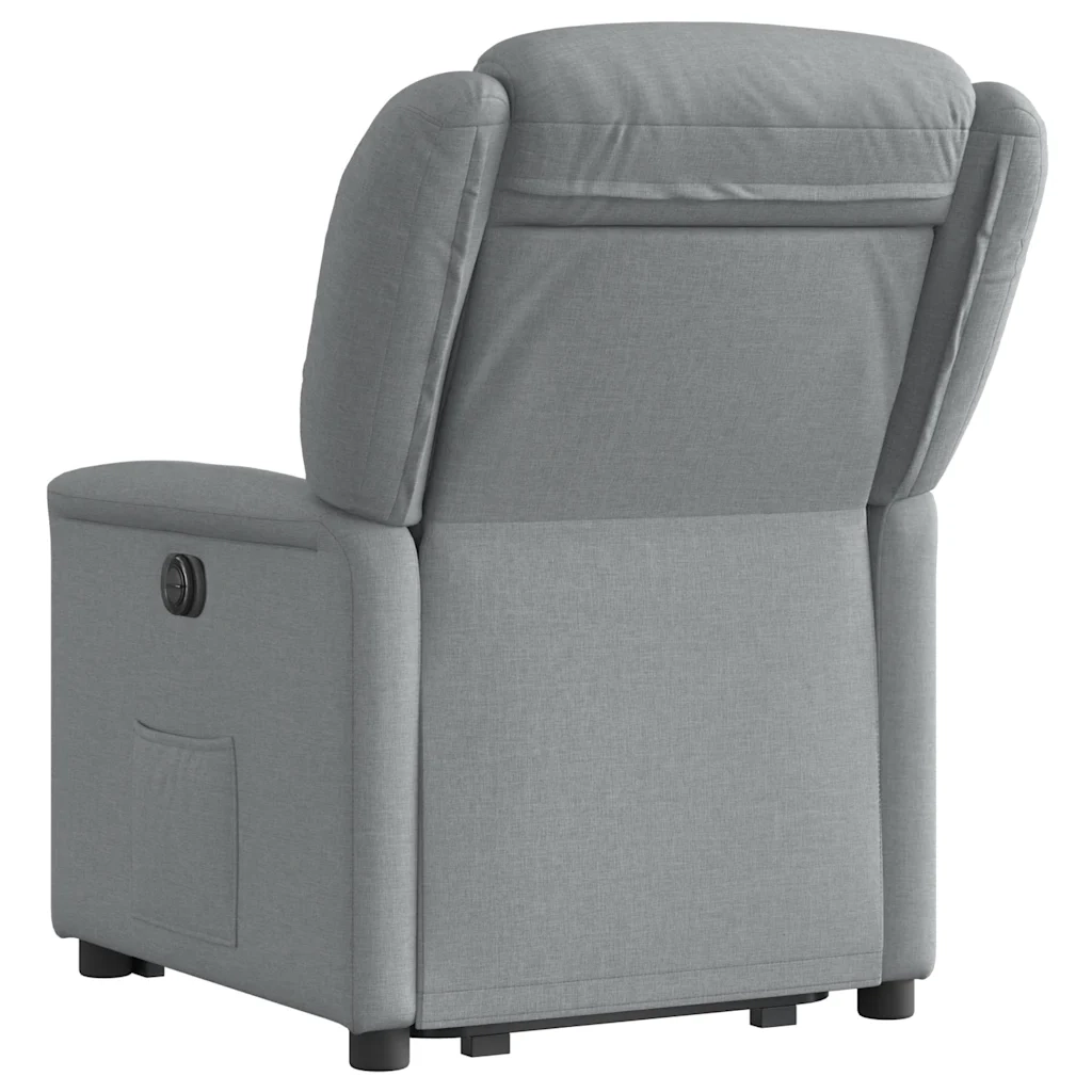 Divano Sedia-Poltrona Reclinante Alzapersona Elettrica Grigio Chiaro Tessuto 913104