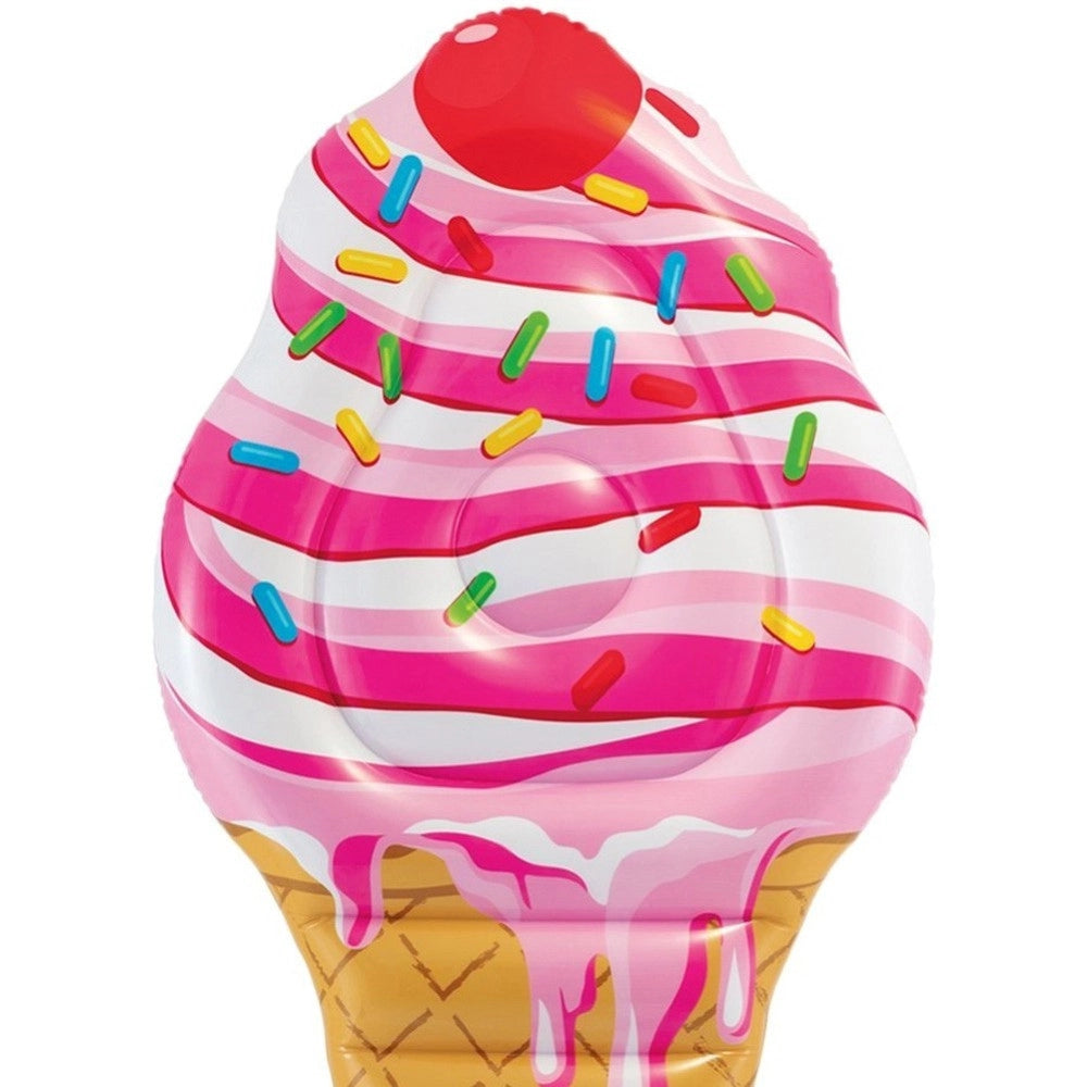 Trade Shop - Materassino Isola Gonfiabile Cono Gelato In Pvc Mare Piscina 224x107cm -