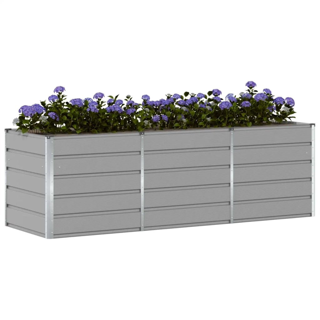 Fioriera | Cassetta per fiori | Vaso Grigio chiaro 240 x 80 x 75 cm Acciaio