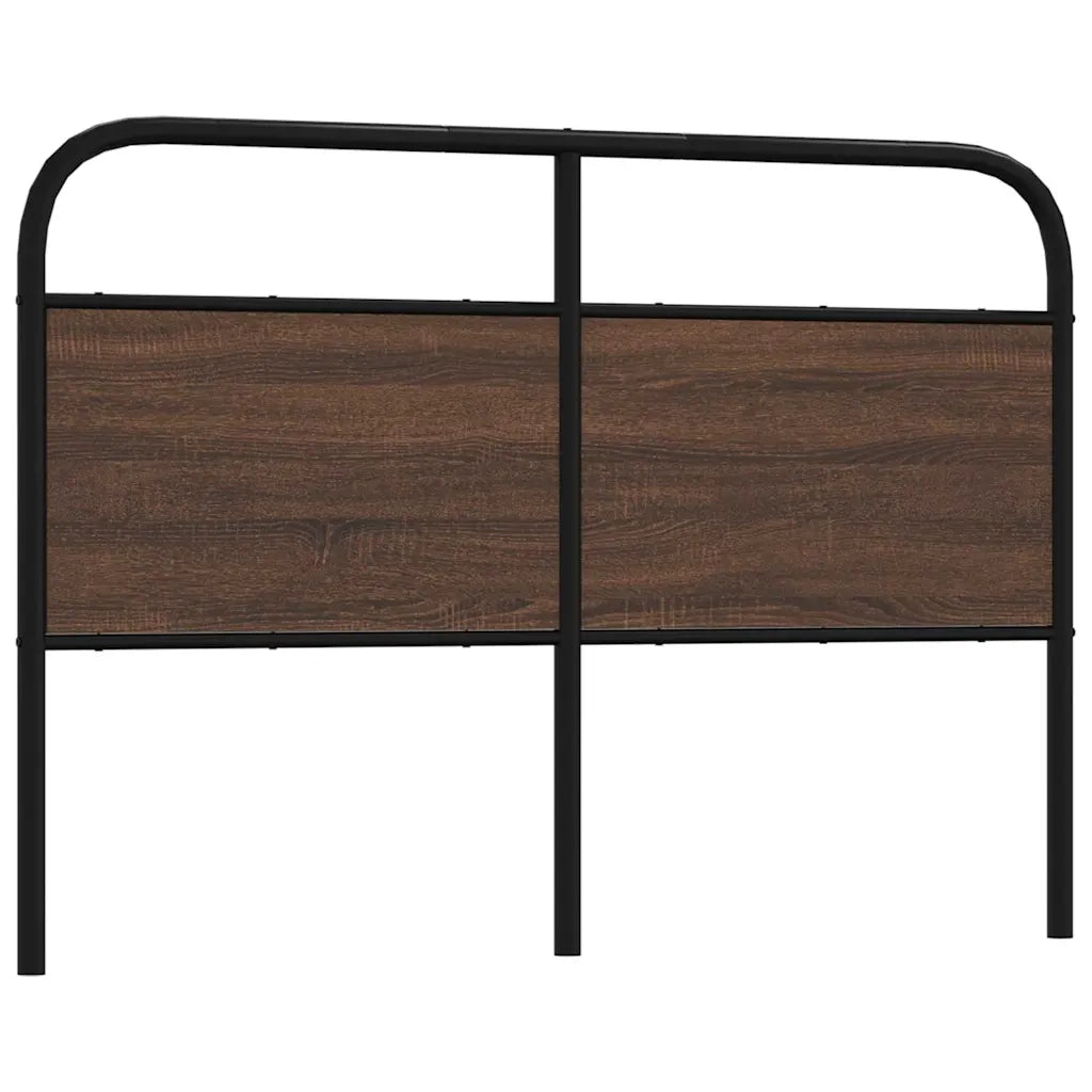 Testiera Rovere Marrone 140 cm in Acciaio e Truciolato