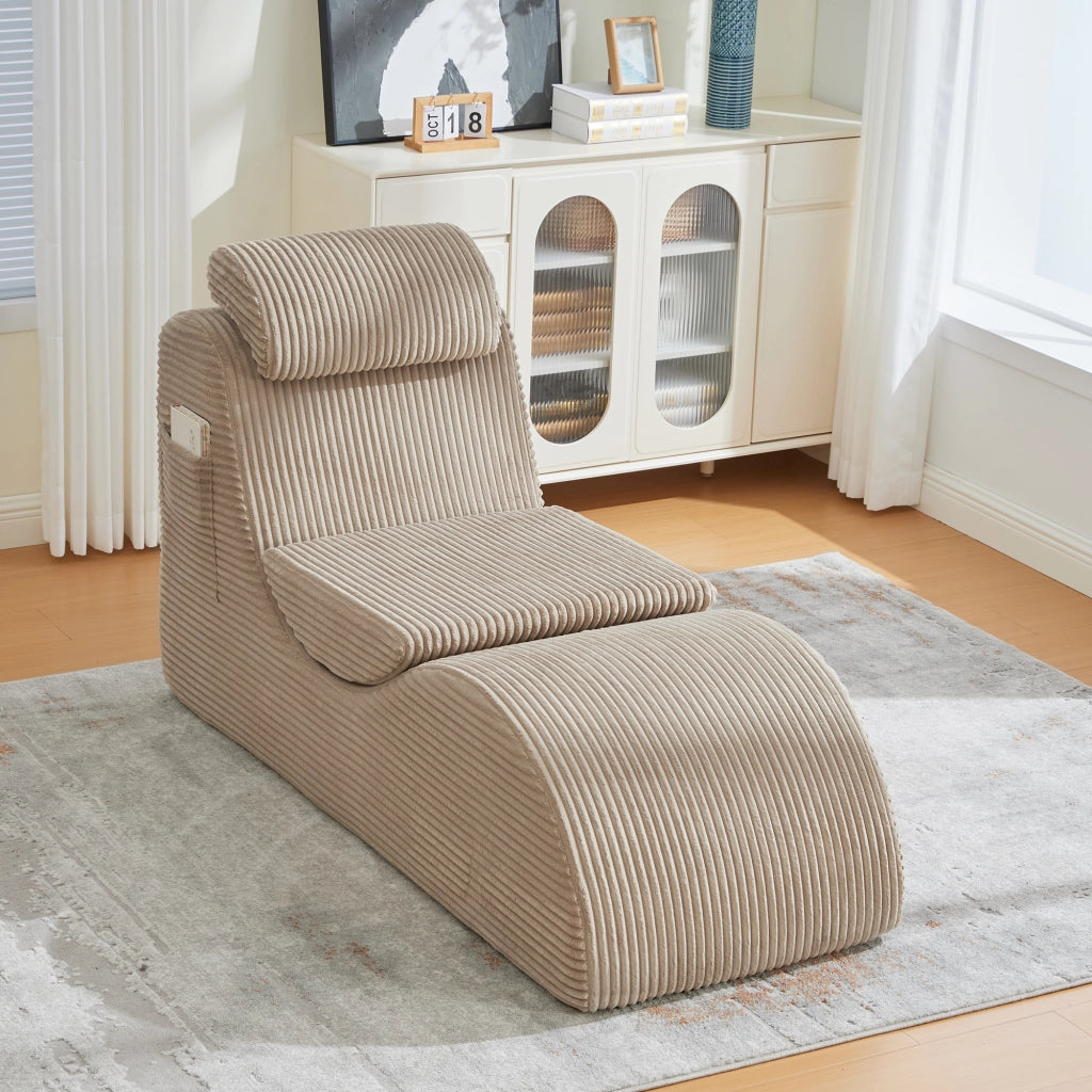 Poltrona Relax Ergonomica ¨C MINIMAL ¨C Tessuto Khaki con Tasca Laterale