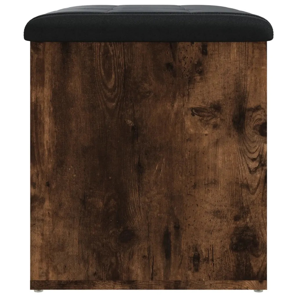 Panca Portaoggetti-Sgabello-Panca con Contenitore Rovere Fumo 62x42x45 cm Legno Multistrato